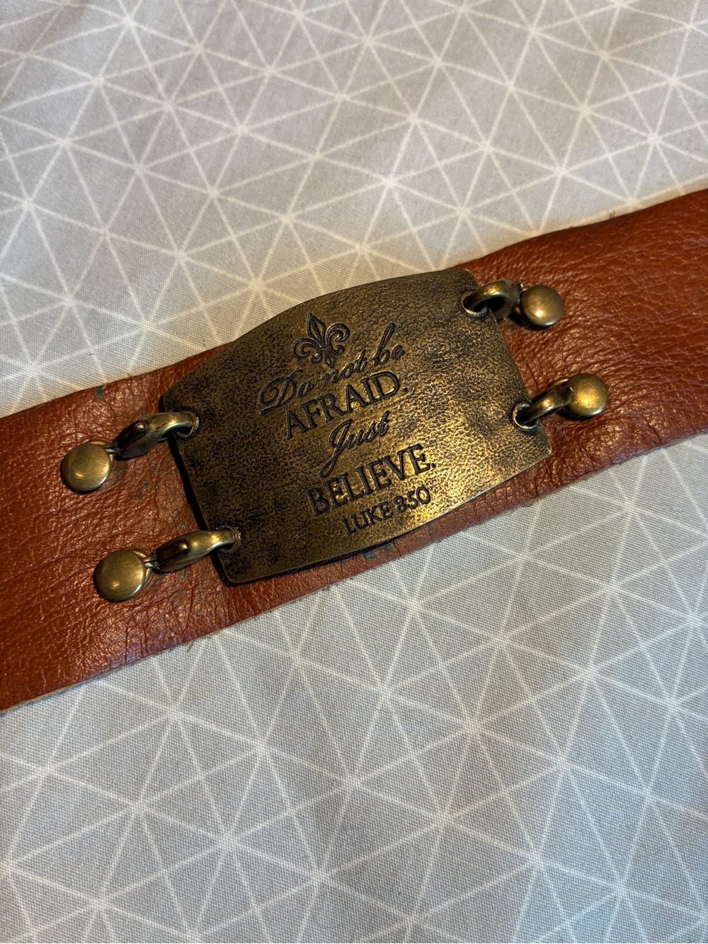 Lennie & Eva Do Not Be Afraid Leather Cuff Bracelet